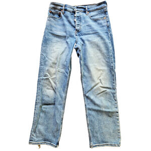 Gap Denim Jeans Cheeky Straight Light Destroy Button Fly Size 8/29